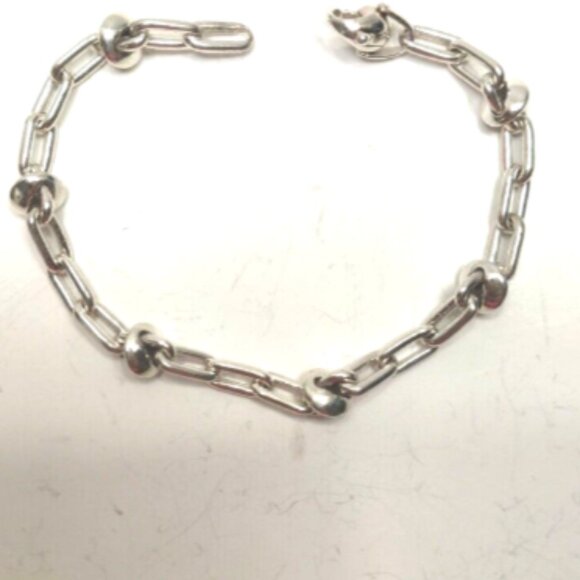 Tiffany & Co RARE Vintage Rectangle Link & Bead Bracelet Sterling Silver - Picture 4 of 9